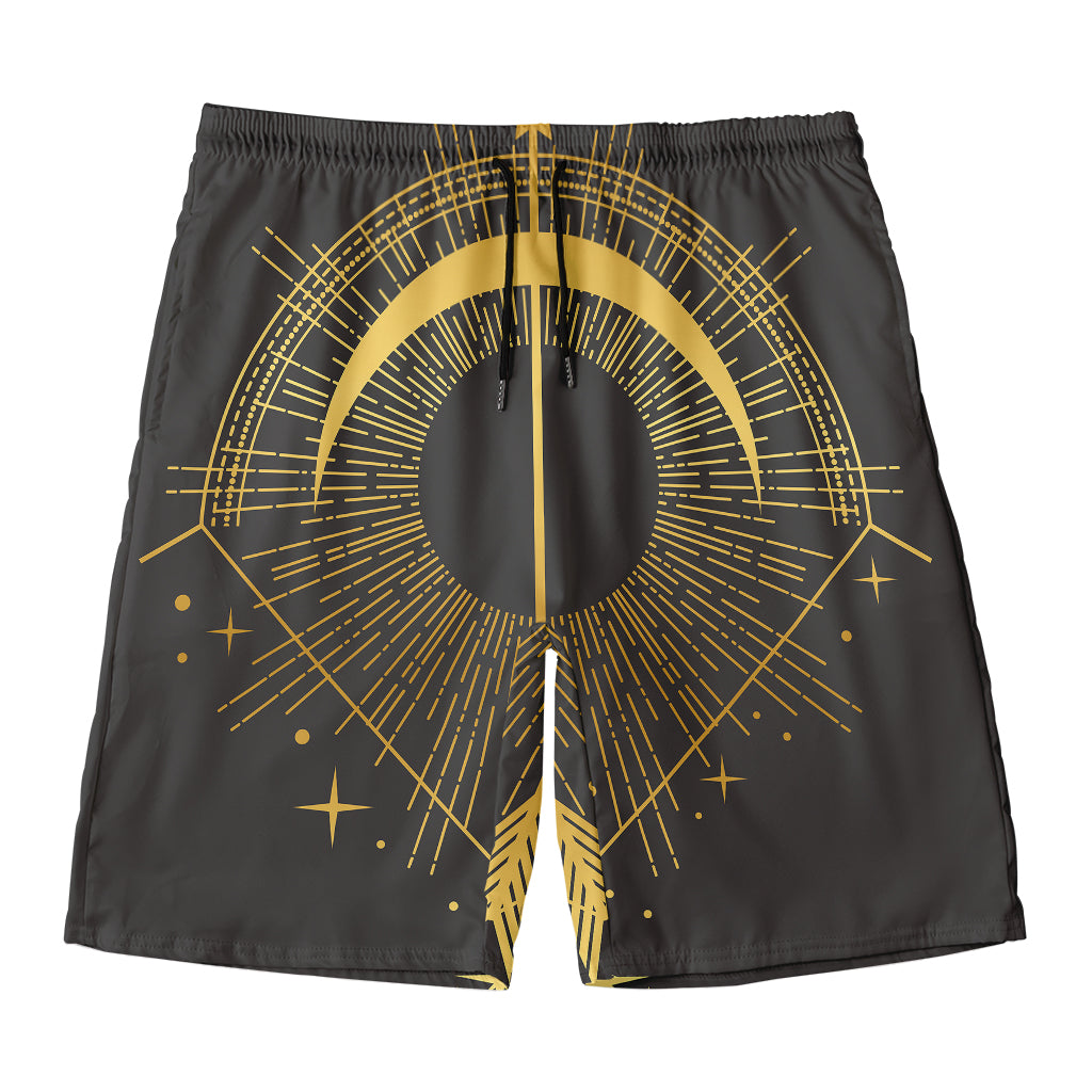 Gold Sagittarius Sign Print Men's Swim Trunks