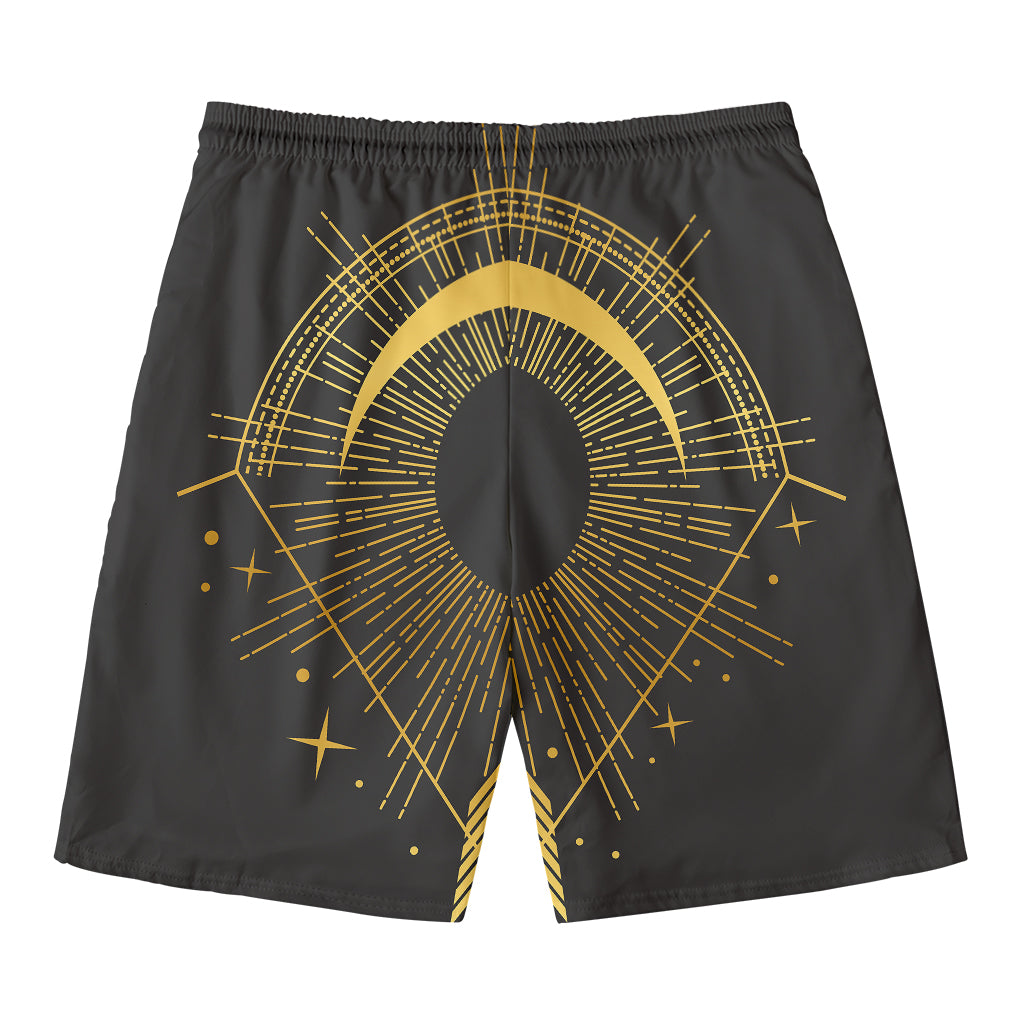 Gold Sagittarius Sign Print Men's Swim Trunks