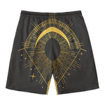Gold Sagittarius Sign Print Men's Swim Trunks