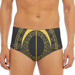Gold Sagittarius Sign Print Men's Triangle Swim Briefs