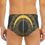 Gold Sagittarius Sign Print Men's Triangle Swim Briefs