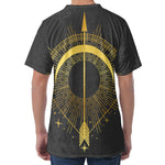 Gold Sagittarius Sign Print Men's Velvet T-Shirt