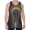 Gold Sagittarius Sign Print Men's Velvet Tank Top