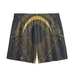 Gold Sagittarius Sign Print Mesh Shorts