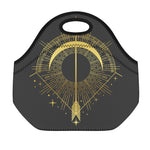 Gold Sagittarius Sign Print Neoprene Lunch Bag