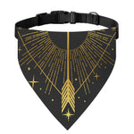 Gold Sagittarius Sign Print Over The Collar Dog Bandana