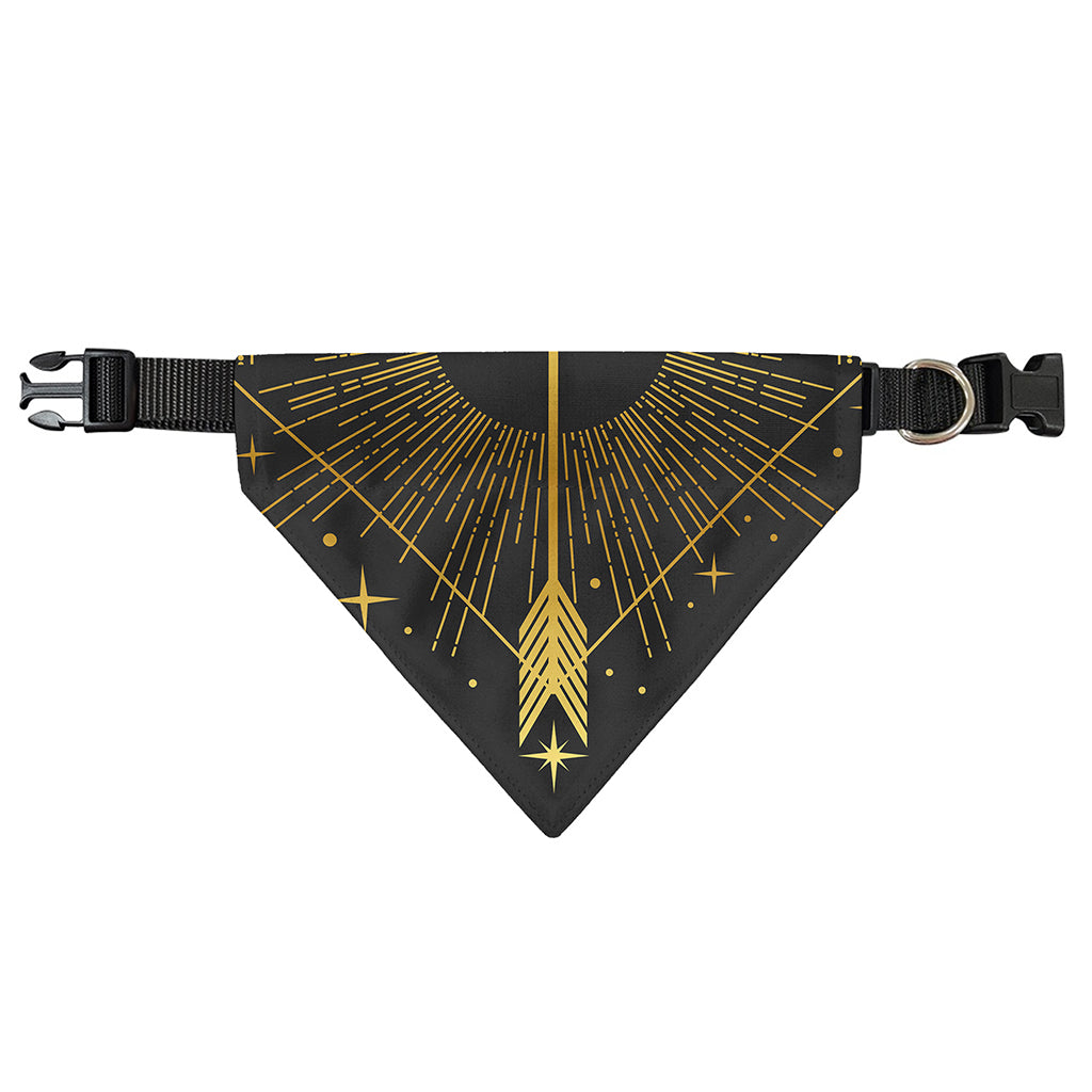 Gold Sagittarius Sign Print Over The Collar Dog Bandana