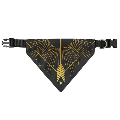Gold Sagittarius Sign Print Over The Collar Dog Bandana