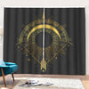 Gold Sagittarius Sign Print Pencil Pleat Curtains