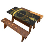 Gold Sagittarius Sign Print Picnic Table Cover