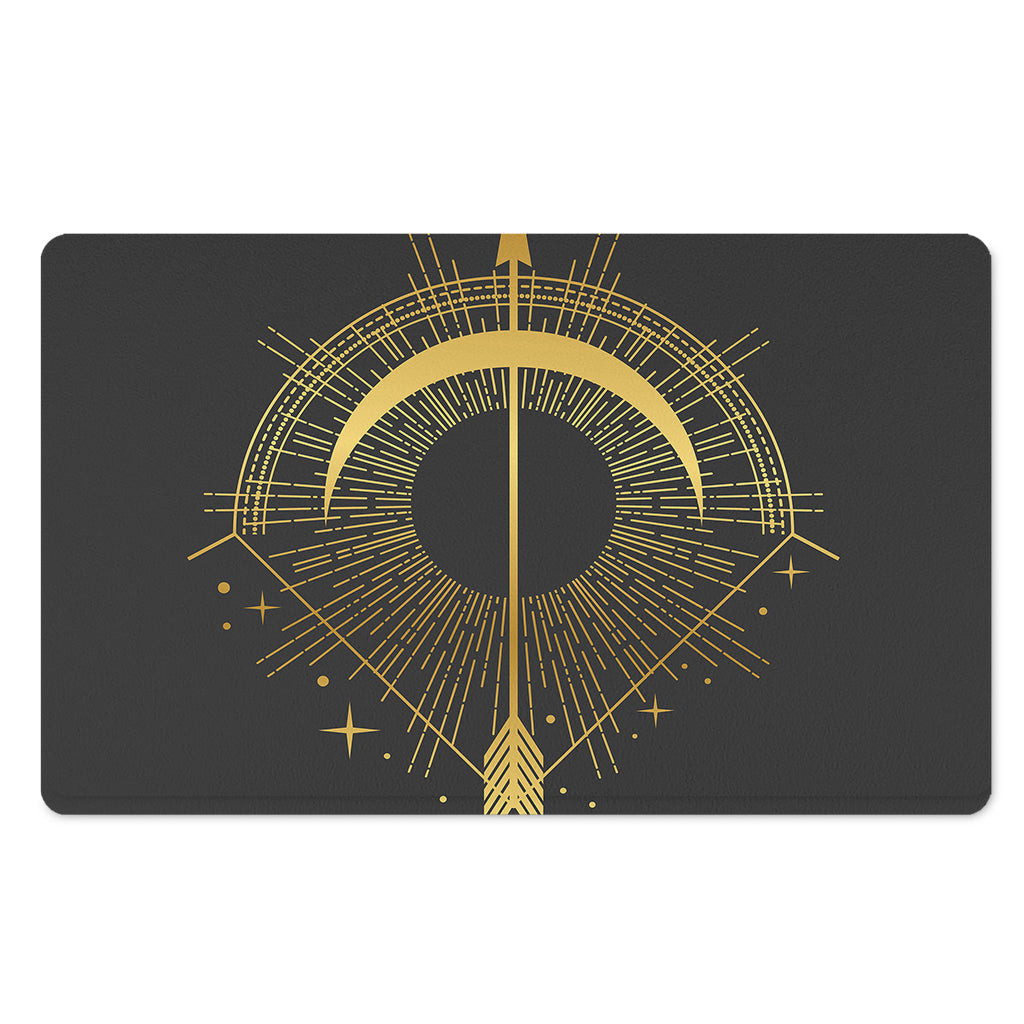 Gold Sagittarius Sign Print Polyester Doormat