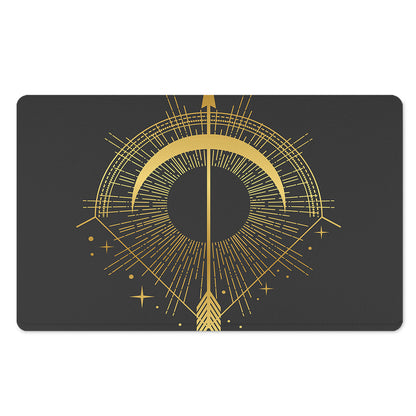 Gold Sagittarius Sign Print Polyester Doormat
