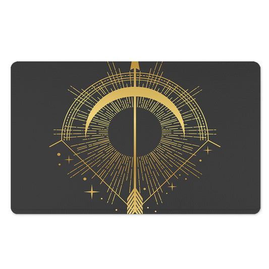 Gold Sagittarius Sign Print Polyester Doormat