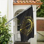 Gold Sagittarius Sign Print Polyester Flag