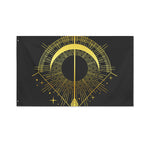 Gold Sagittarius Sign Print Polyester Flag