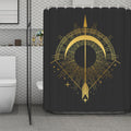 Gold Sagittarius Sign Print Polyester Shower Curtain