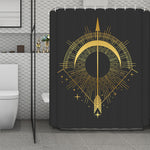 Gold Sagittarius Sign Print Polyester Shower Curtain