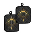 Gold Sagittarius Sign Print Pot Holders