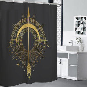 Gold Sagittarius Sign Print Premium Shower Curtain