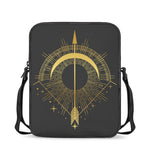 Gold Sagittarius Sign Print Rectangular Crossbody Bag
