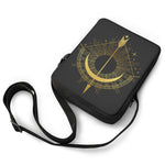 Gold Sagittarius Sign Print Rectangular Crossbody Bag