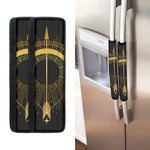 Gold Sagittarius Sign Print Refrigerator Handle Covers