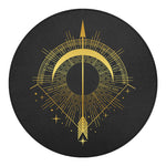 Gold Sagittarius Sign Print Round Blanket
