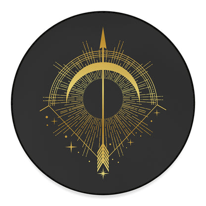 Gold Sagittarius Sign Print Round Floor Mat