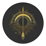 Gold Sagittarius Sign Print Round Floor Mat