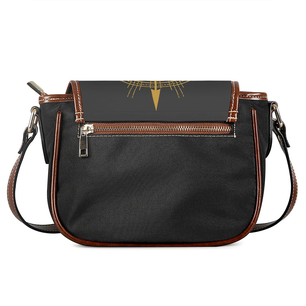 Gold Sagittarius Sign Print Saddle Bag