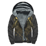 Gold Sagittarius Sign Print Sherpa Lined Zip Up Hoodie