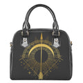 Gold Sagittarius Sign Print Shoulder Handbag