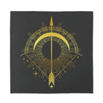 Gold Sagittarius Sign Print Silk Bandana