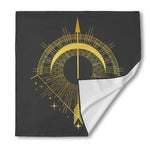 Gold Sagittarius Sign Print Silk Bandana