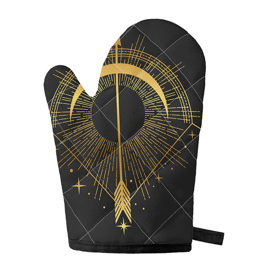 Gold Sagittarius Sign Print Single Oven Mitt