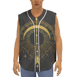 Gold Sagittarius Sign Print Sleeveless Baseball Jersey
