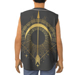 Gold Sagittarius Sign Print Sleeveless Baseball Jersey