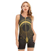 Gold Sagittarius Sign Print Sleeveless One Piece Swimsuit