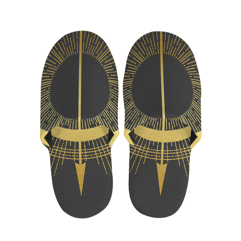 Gold Sagittarius Sign Print Slippers