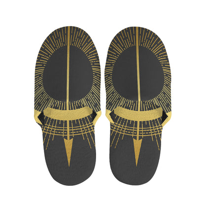 Gold Sagittarius Sign Print Slippers