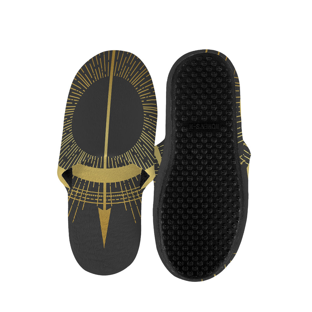 Gold Sagittarius Sign Print Slippers