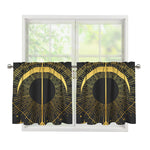 Gold Sagittarius Sign Print Tier Curtains