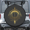 Gold Sagittarius Sign Print Tire Cover