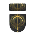 Gold Sagittarius Sign Print Toilet Lid And Tank Cover Set