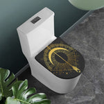 Gold Sagittarius Sign Print Toilet Lid Cover