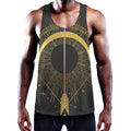 Gold Sagittarius Sign Print Men's Workout Tank Top