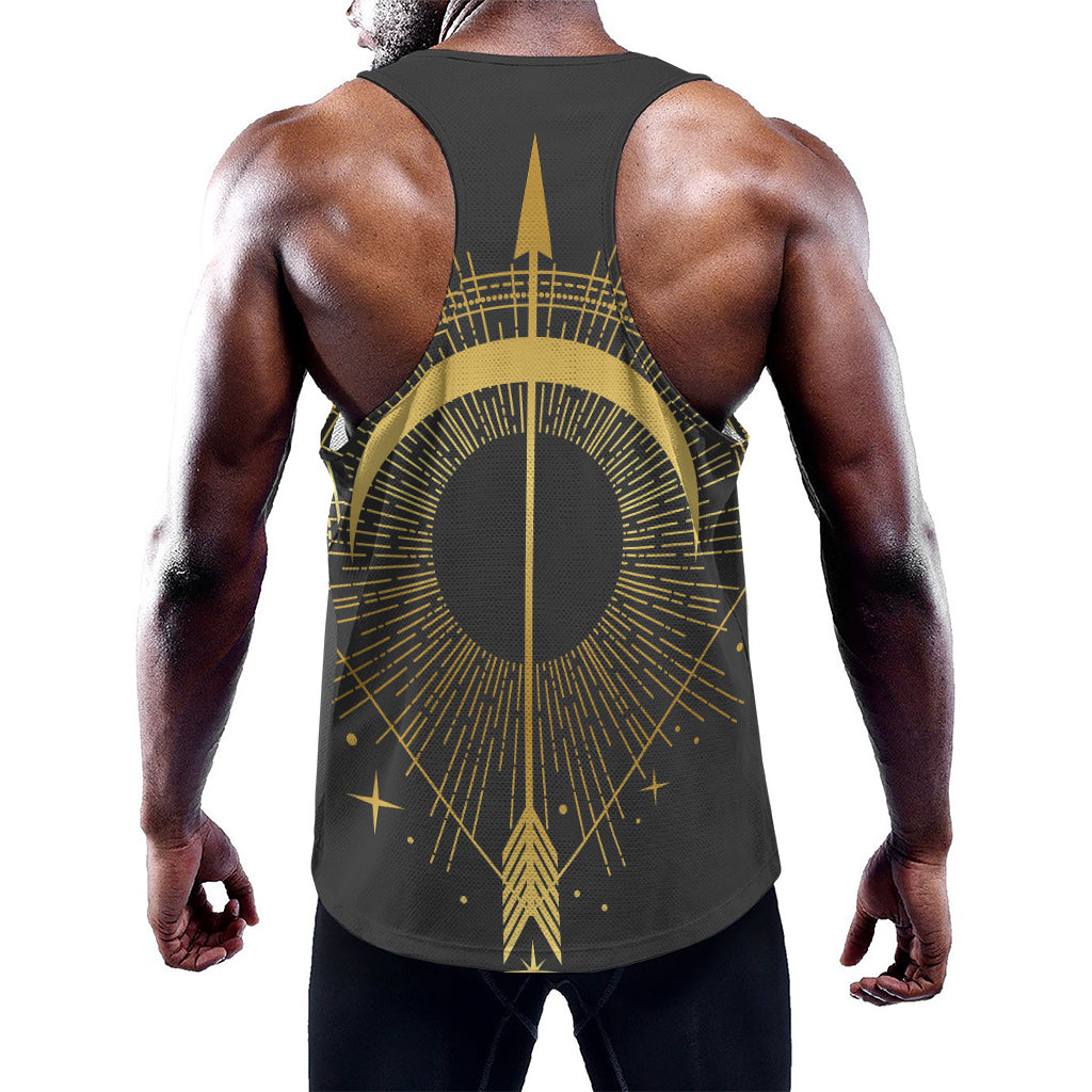 Gold Sagittarius Sign Print Training Tank Top