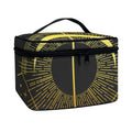 Gold Sagittarius Sign Print Travel Makeup Bag