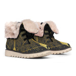 Gold Sagittarius Sign Print Winter Boots