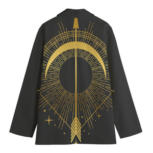 Gold Sagittarius Sign Print Women's Blazer